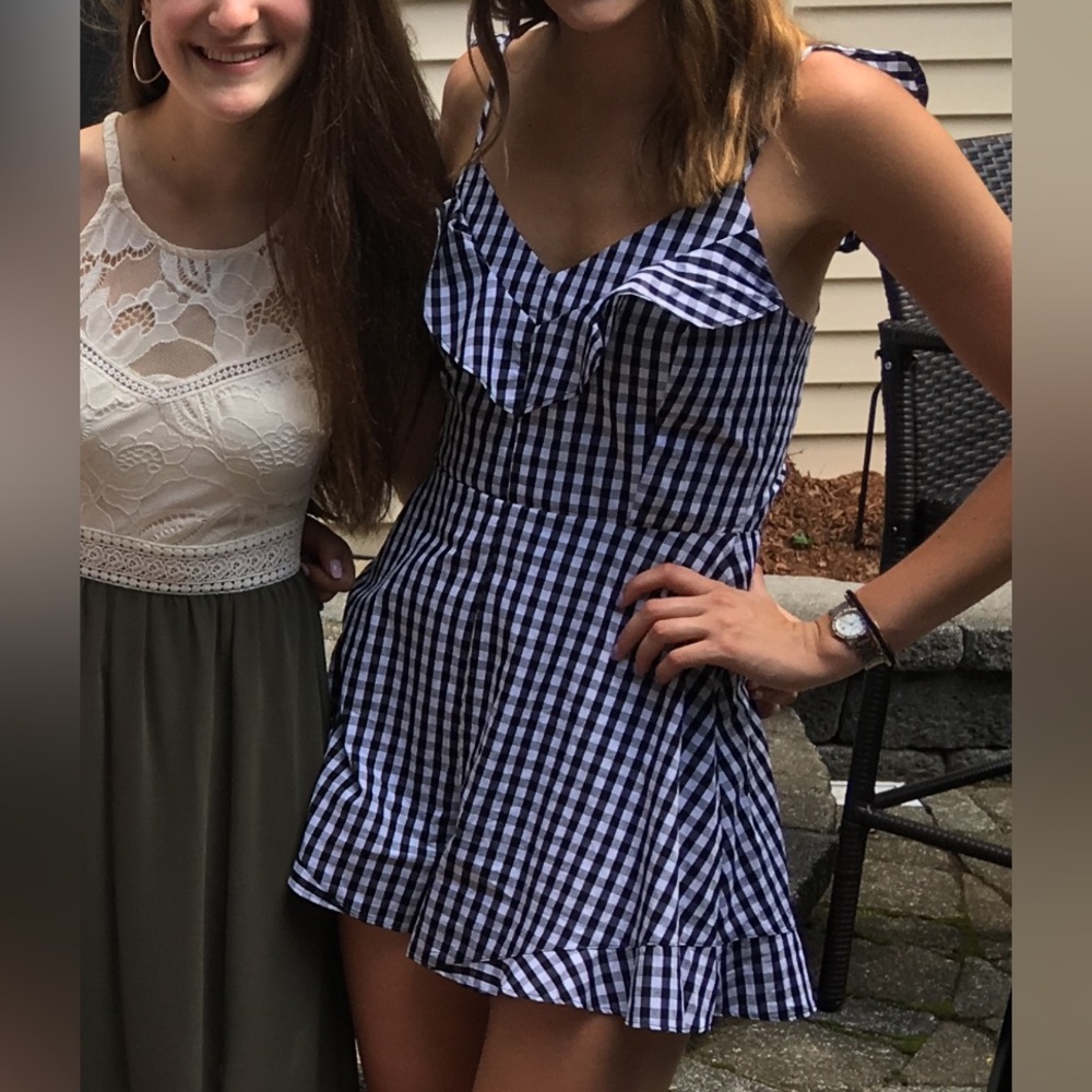 Checkered Ruffle Romper - image 1